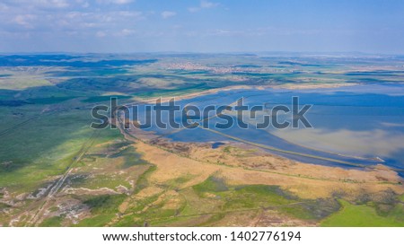 Aerial view of salt pans near Burgas,Bulgaria