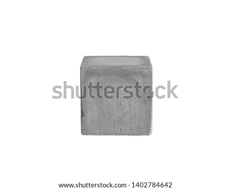 cube pedestal on white background. Stand for your design or text. Minimal concept. Isolated Royalty-Free Stock Photo #1402784642