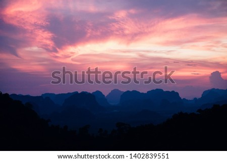 Purple Sunset in Krabi, Thailand
