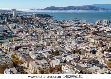 Cityscape Roof Tops San Francisco Royalty-Free Stock Photo #1402996151