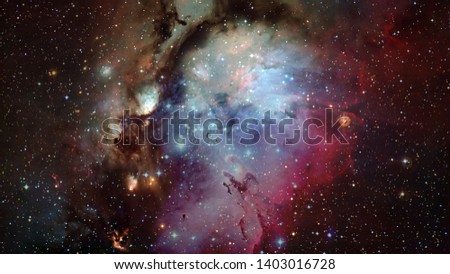 Abstract bright colorful universe. Nebula night starry sky in rainbow colors. Multicolor outer space. Elements of this image furnished by NASA.