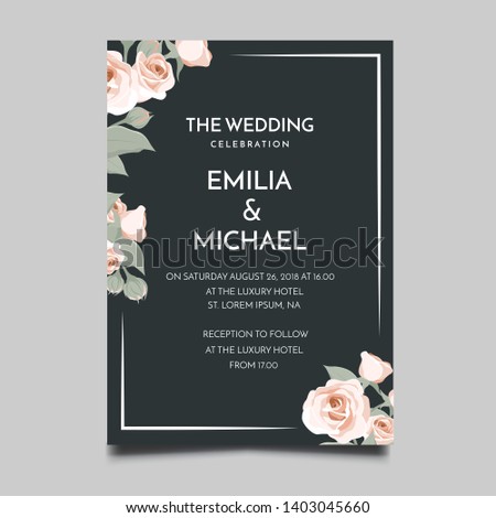 Floral Wedding Invitation  Template Vector Design