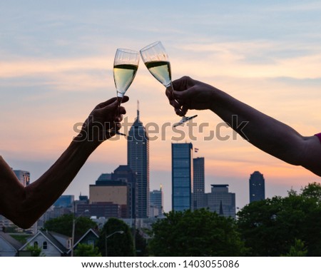 sparkling wine toast, public gesture of appreciation and best wishes to city of Indianapolis, Indianapolis
