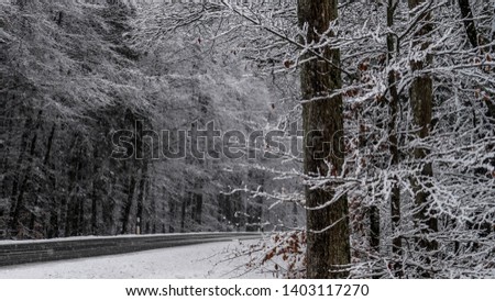 Beautiful snow landscape in Germany