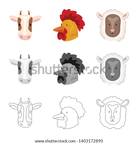 Isolated object of agriculture and breeding symbol. Collection of agriculture and organic  vector icon for stock.