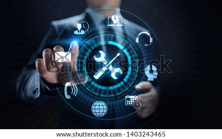 Technical support customer service guarantee quality assurance concept. Royalty-Free Stock Photo #1403243465