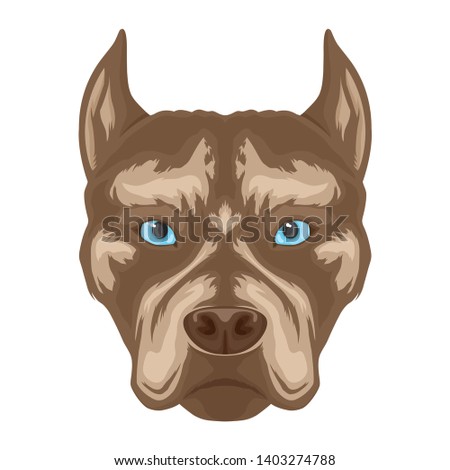 Dog breed pit bull terrier sign on a white background.