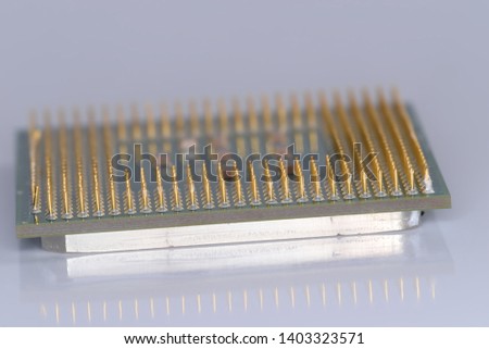 
Microprocessor of a computer on light background