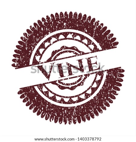 Red Vine distressed grunge style stamp