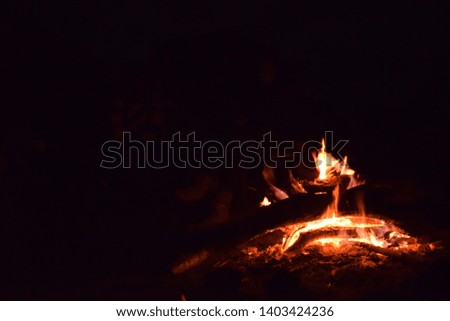 Logs burning at a camp fire