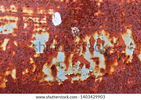 Detailed close up surface of rusty metal and steel with lots of corrosion in high resolution