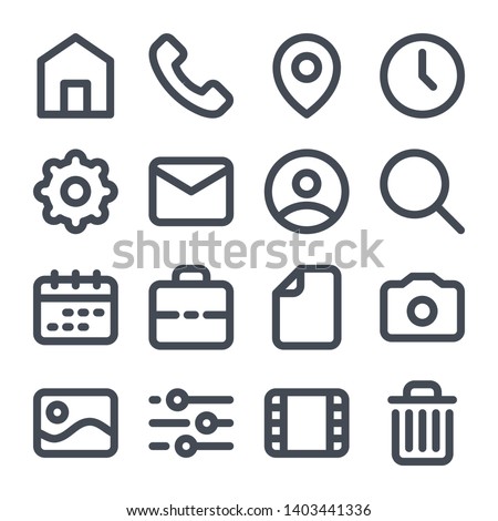 Website UI bold line icons. Navigation icons for mobile application icon set. Royalty-Free Stock Photo #1403441336