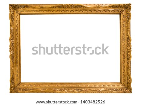 beautiful rectangular frame for a mirror on isolated background