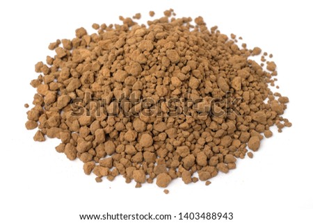 "Akadama soil" isolated on White Background. Japanese soil for Bonsai Trees and Cactus and Succulents Plants