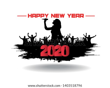 New year 2020. Clouds from the crowd.