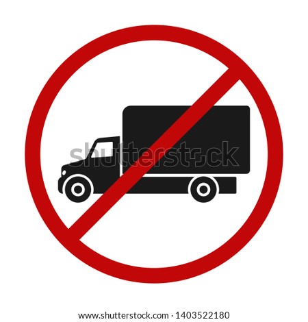 No truck sign. Truck parking is forbidden symbol. Truck prohibition sign.