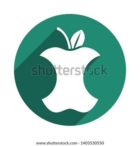Bitten apple icon. Apple bite symbol illustration for website, app and UI design.