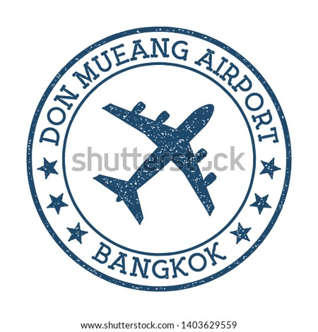 Don Mueang Airport Bangkok logo. Airport stamp vector illustration. Bangkok aerodrome. Royalty-Free Stock Photo #1403629559