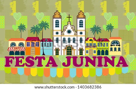 Design dedicated for Latin American holiday, the June party Festa Junina of Brazil
