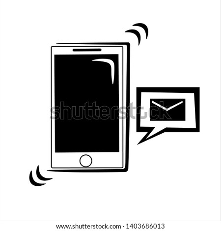 Email mobile phone notifications vector illustration