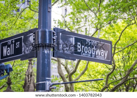 Broadway street sign in New York City USA