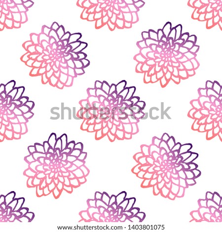 Seamless pattern with handdrawn chrysanthemums. Suitable for packaging, wrappers, fabric design. illustration