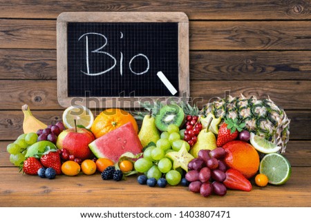 Bio organic fruits and board