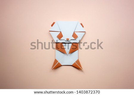 origami panda pastel color paper