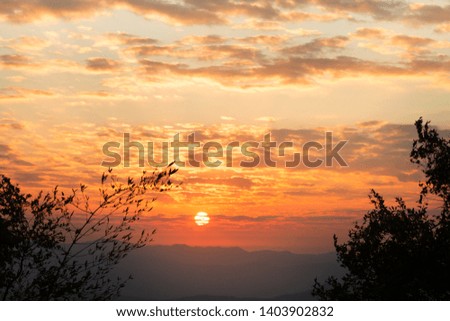 Beautiful sunrise over the mountains