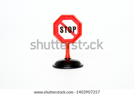 Red Stop Sign traffic on white background isolated, 