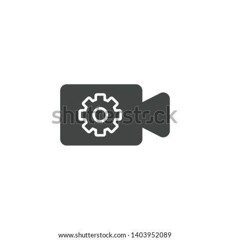 Video settings icon isolated on white background. Multimedia symbol modern, simple, vector, icon for website design, mobile app, ui. Vector Illustration