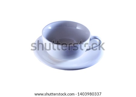 Coffee cup with white coasters and shadows  For decorating pictures as you want,isolate