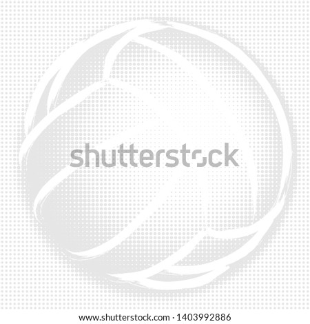 Stylized illustration hand drawing of a volleyball with a halftone background. Sport vector 