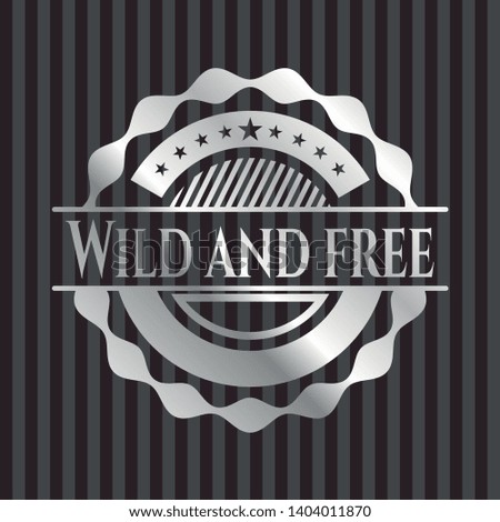 Wild and free silvery emblem. Vector Illustration. Mosaic.