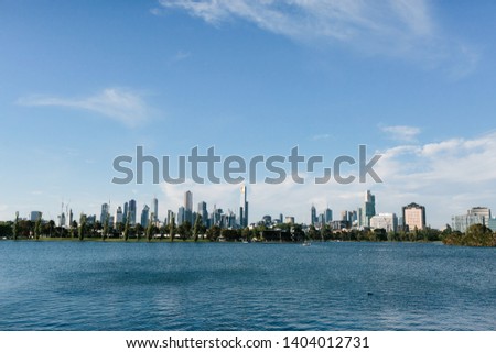 photo across a bay of buildings