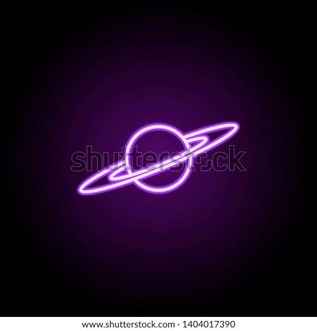 planet Saturn neon icon. Elements of Cartooning space set. Simple icon for websites, web design, mobile app, info graphics