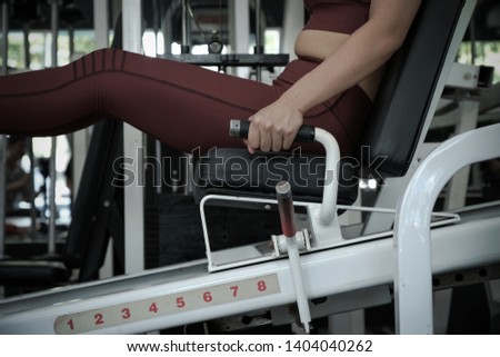 Close up exercise in the fitness room, Healthy lifestyle concept