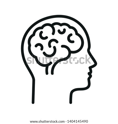 Human brain.  Isolated vector icon Royalty-Free Stock Photo #1404145490