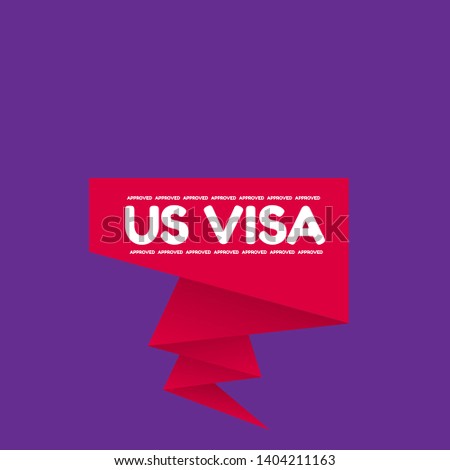 red banner us visa approved - label,sticker,tag 