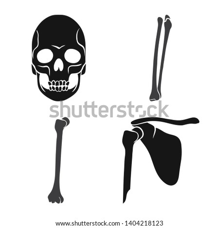Vector design of biology and medical symbol. Set of biology and skeleton stock vector illustration.