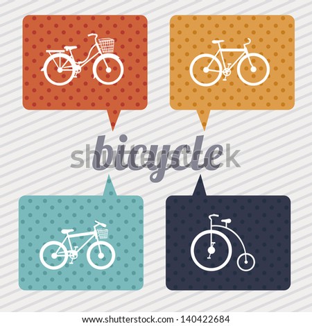 Bicycle models over grunge background vector illustration