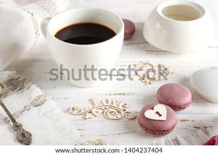 Coffee romantic drink on a romantic background