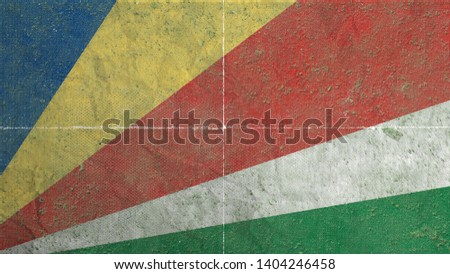 National Flag of The Seychelles - Rectangular Shape patriotic symbol 