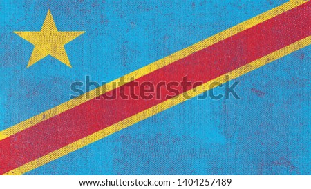 National Flag of The Democratic Republic of the Congo - Rectangular Shape patriotic symbol 