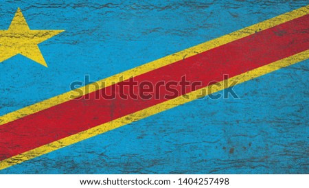 National Flag of The Democratic Republic of the Congo - Rectangular Shape patriotic symbol 