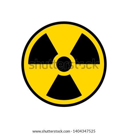 Radioactive warning yellow circle sign. Radioactivity warning vector symbol. Royalty-Free Stock Photo #1404347525
