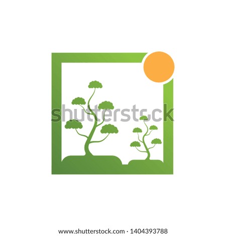 Tree icon logo vector concept of a stylized 
