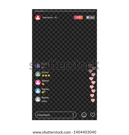 Live Broadcast Template Live. Vector. Royalty-Free Stock Photo #1404403040