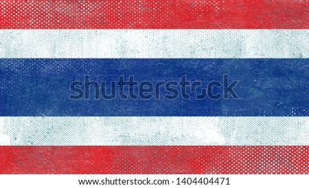 National Flag of Thailand - Rectangular Shape patriotic symbol 