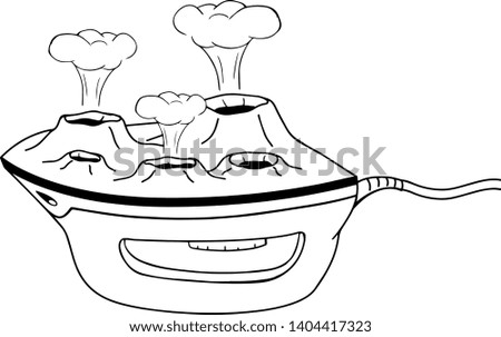 Illustration of hot iron with volcanic craters.